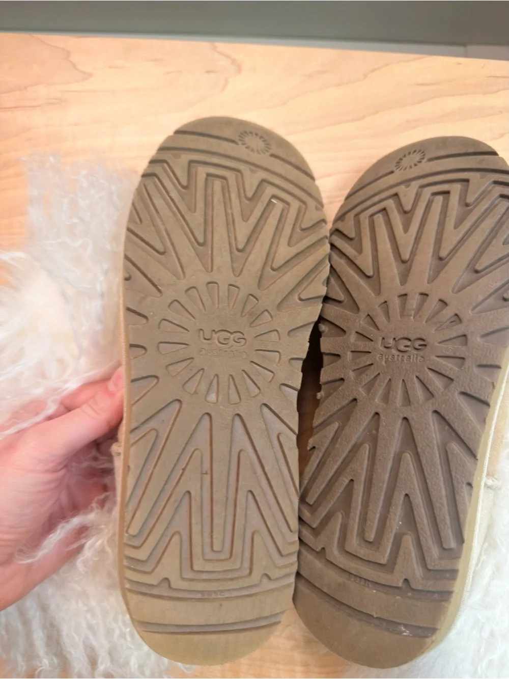 UGG Cream Sheepskin Cuff Short Suede Boots